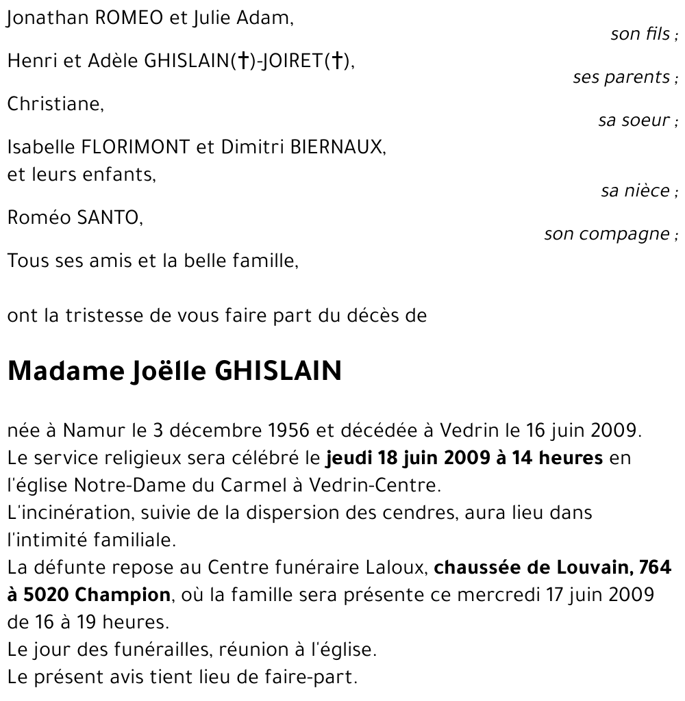 Joëlle GHISLAIN