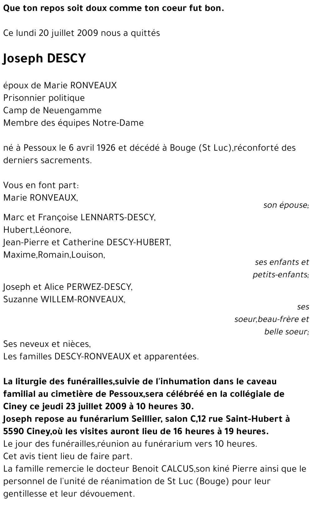Joseph DESCY