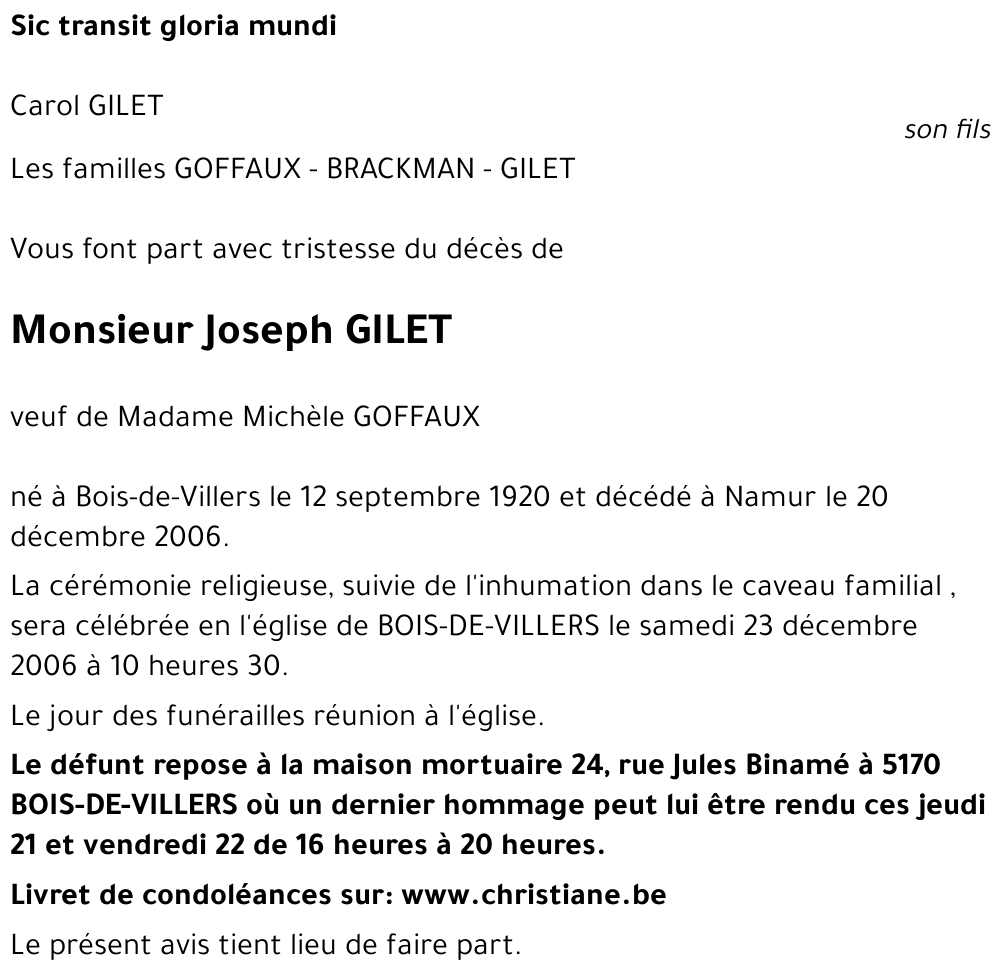 Joseph GILET