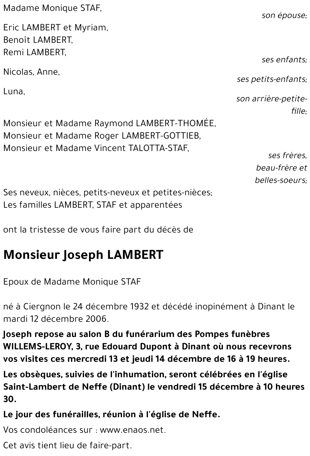 Joseph LAMBERT