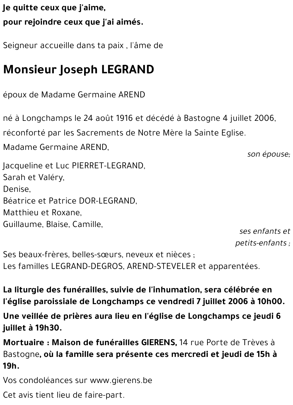 Joseph LEGRAND