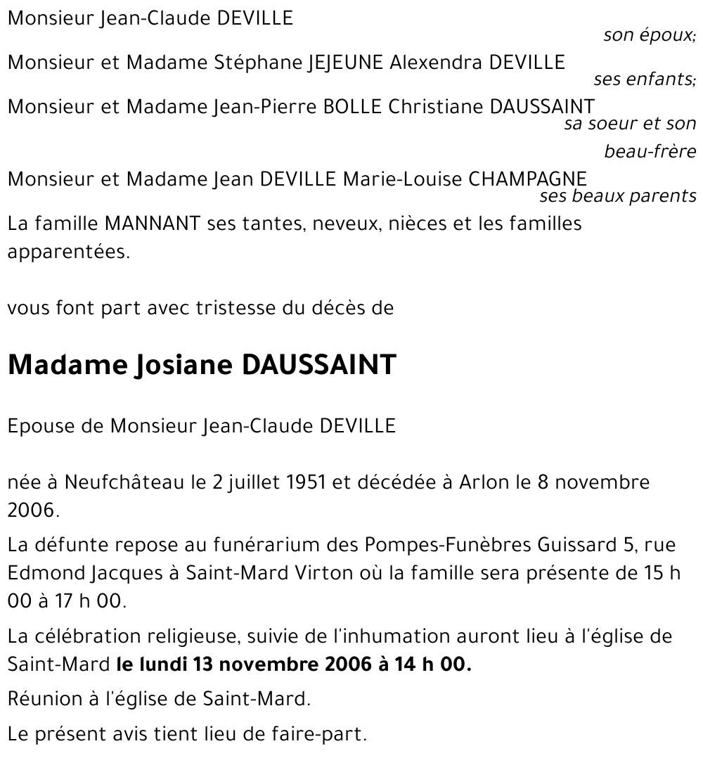 Josiane DAUSSAINT