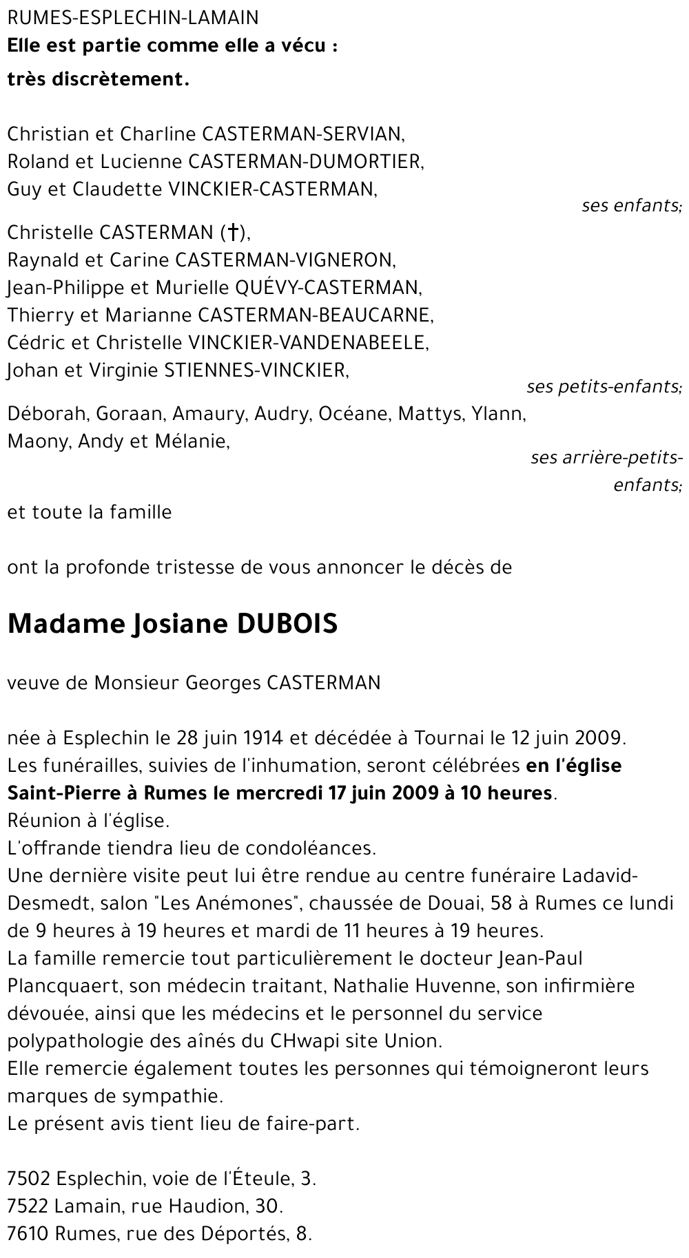 Josiane DUBOIS