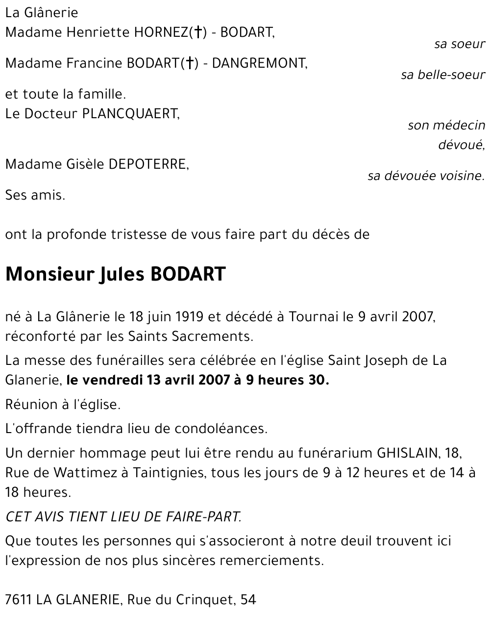 Jules BODART