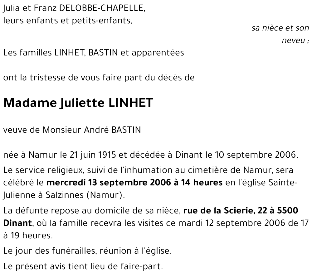 Juliette LINHET