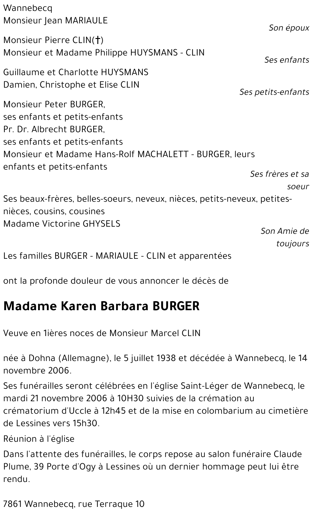 Karen Barbara BURGER