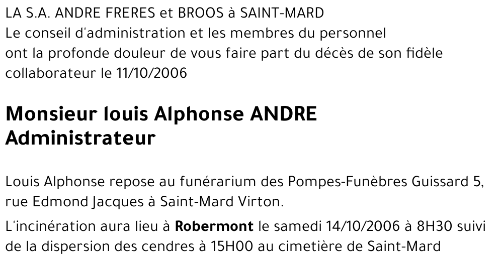 louis Alphose ANDRE