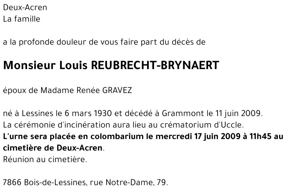 Louis REUBRECHT-BRYNAERT