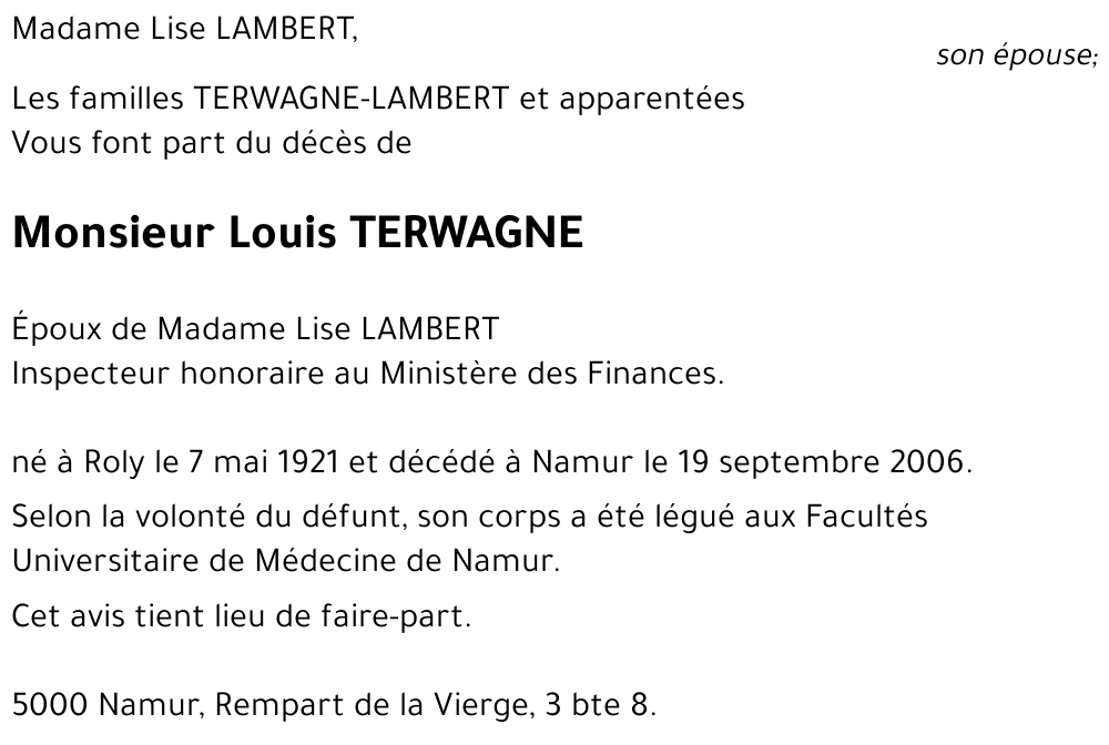 Louis TERWAGNE