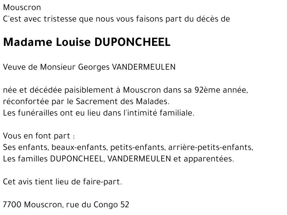 Louise DUPONCHEEL