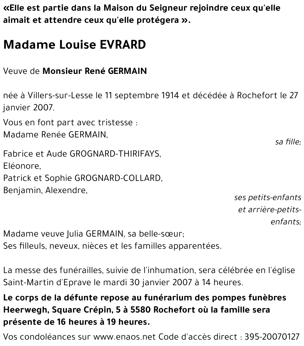 Louise EVRARD