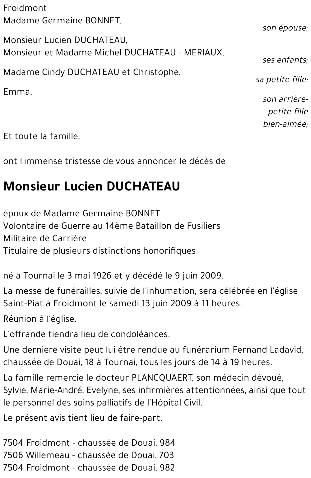 Lucien DUCHATEAU