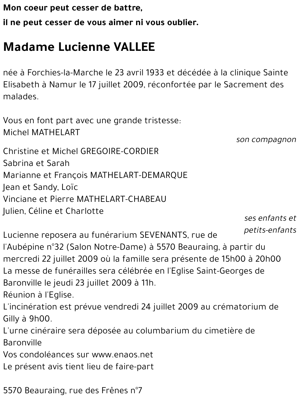 Lucienne VALLEE