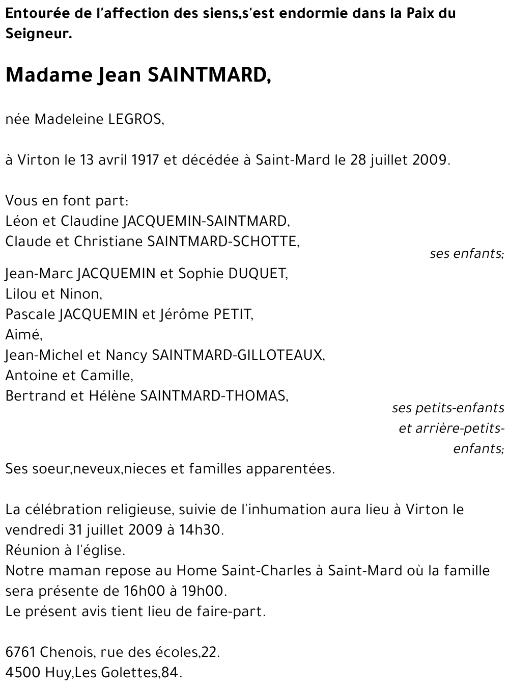 Madeleine LEGROS