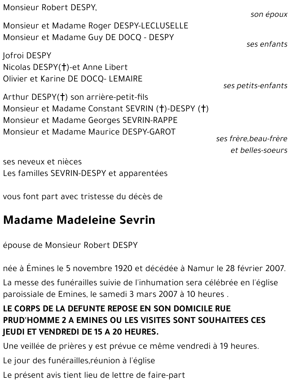 Madeleine Sevrin