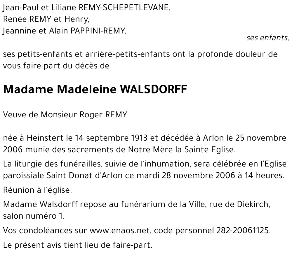 Madeleine WALSDORFF