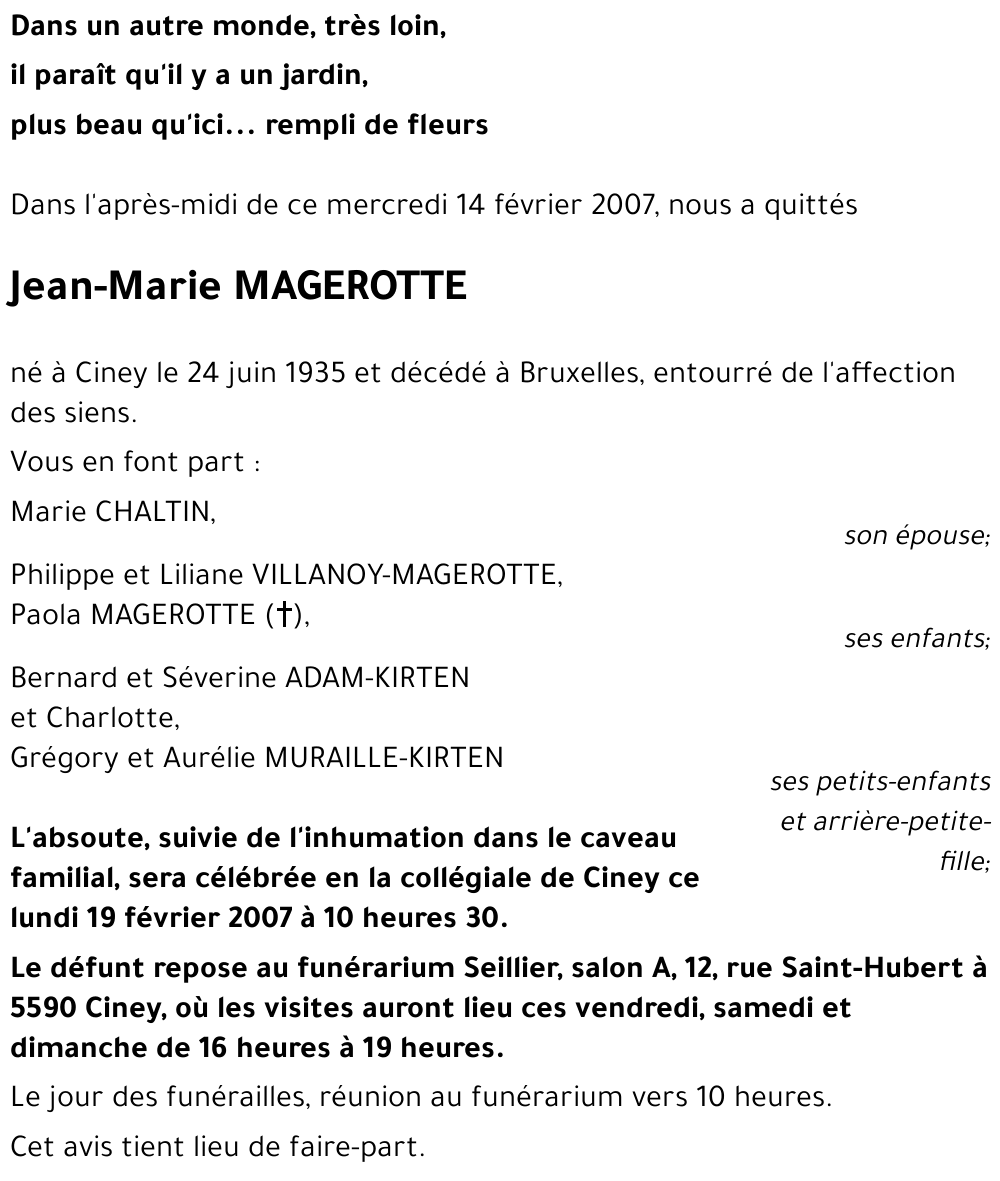 MAGEROTTE Jean-Marie