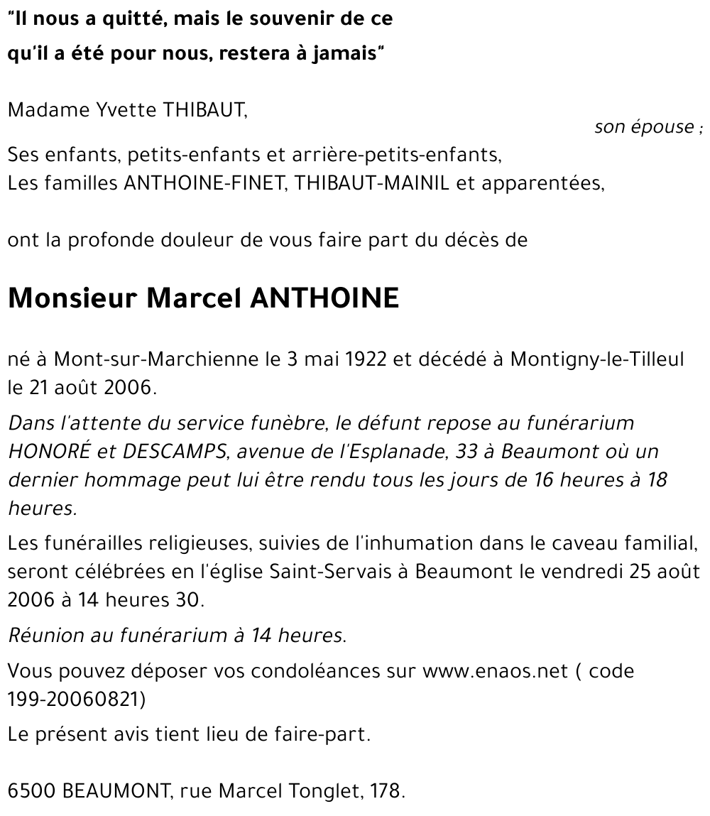 Marcel ANTHOINE