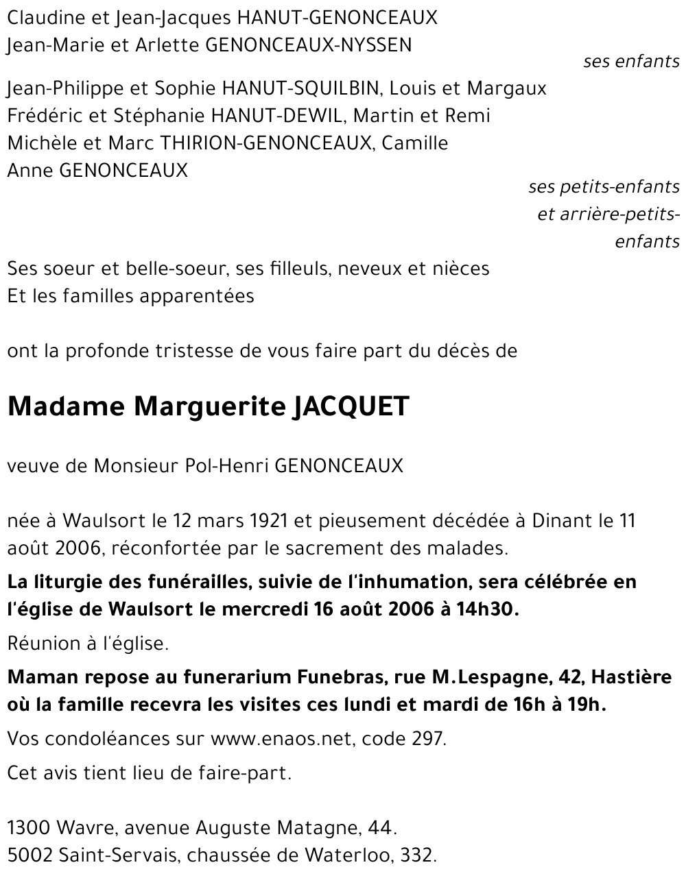 Marguerite JACQUET