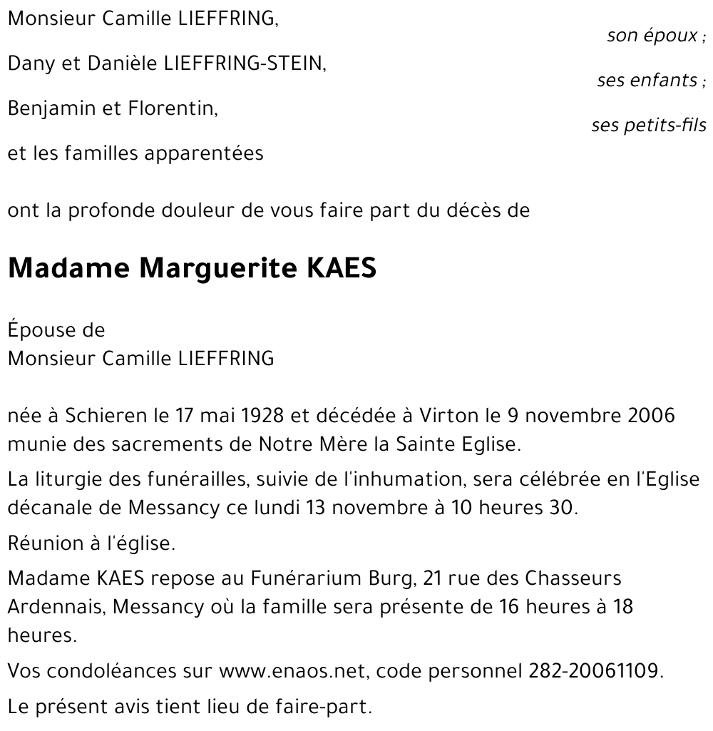 Marguerite KAES