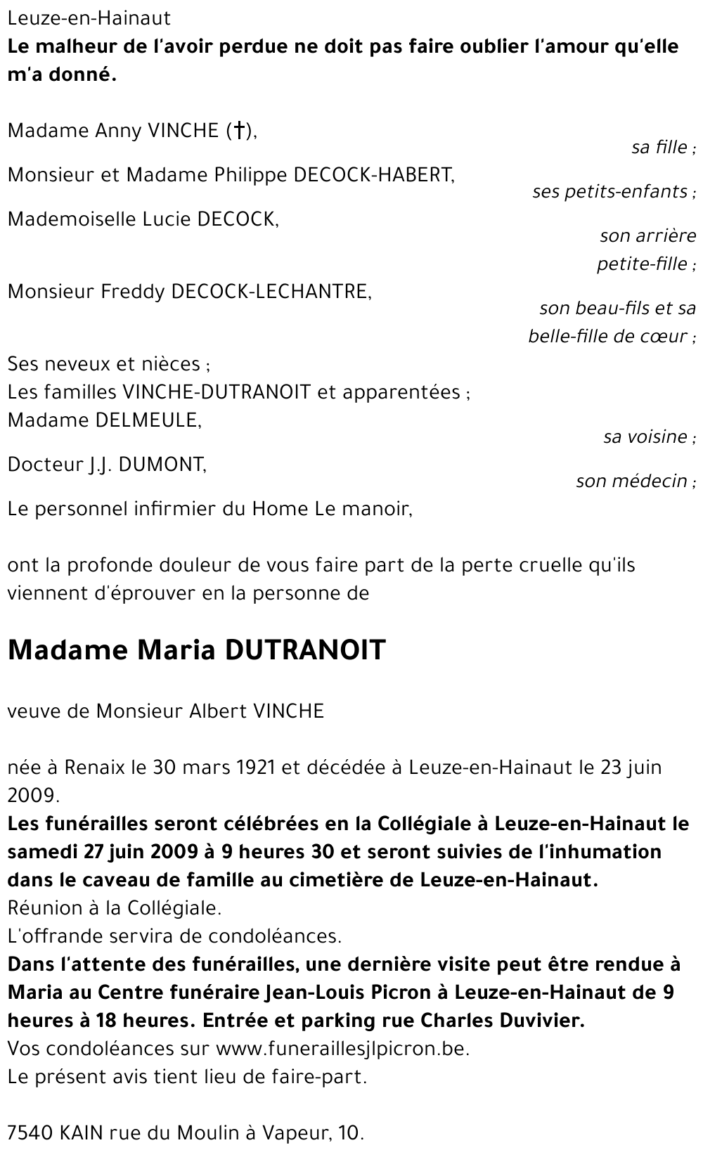 Maria DUTRANOIT