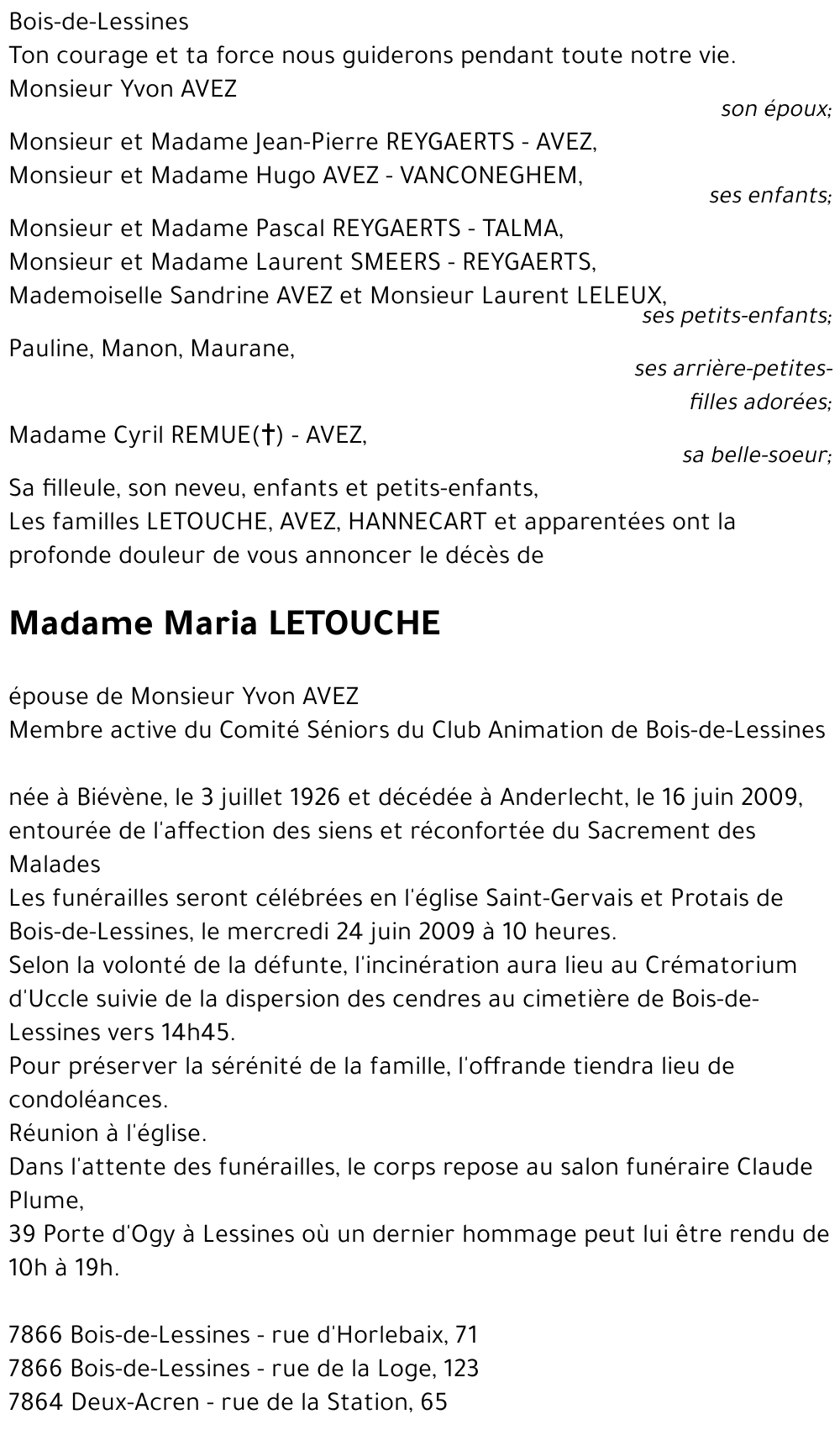 Maria LETOUCHE