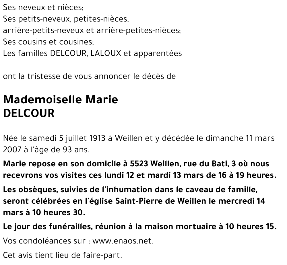 Marie DELCOUR