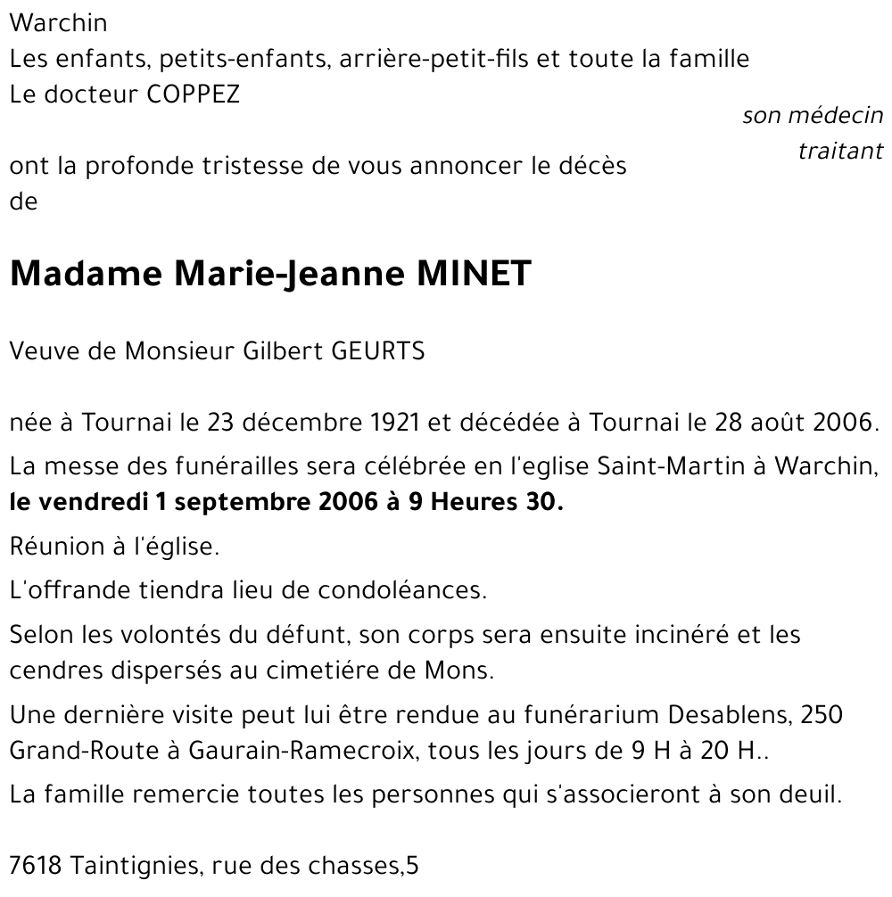 Marie-Jeanne MINET