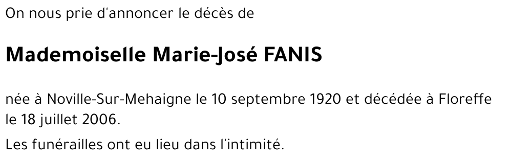 Marie-José FANIS