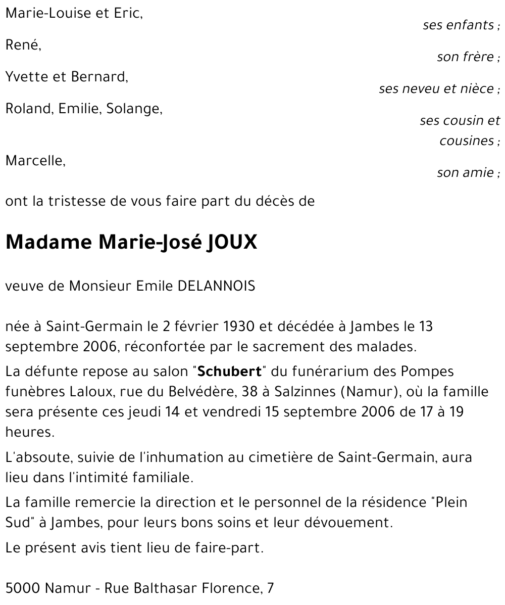 Marie-José joux