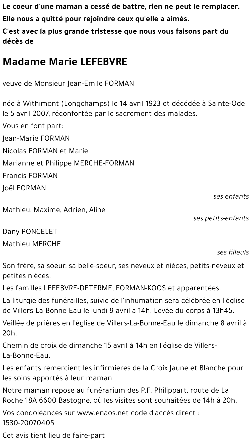 Marie LEFEBVRE
