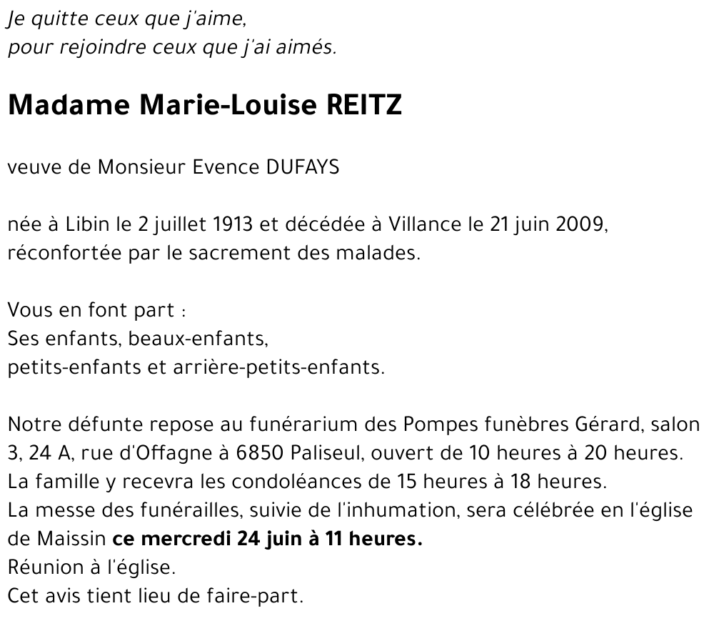 Marie-Louise REITZ