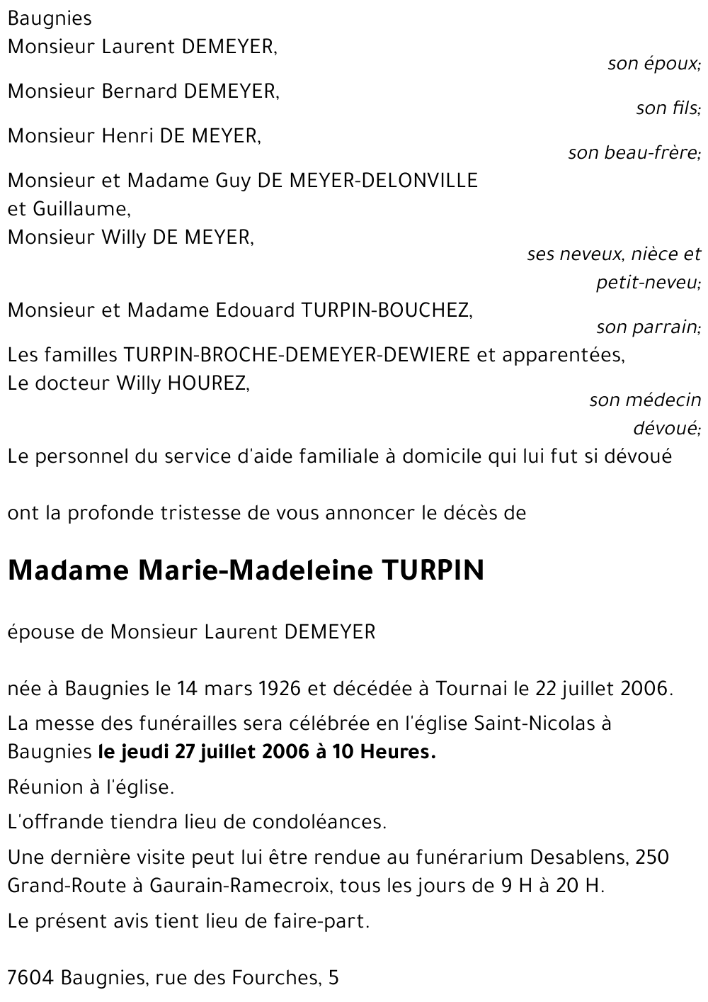 Marie-Madeleine TURPIN