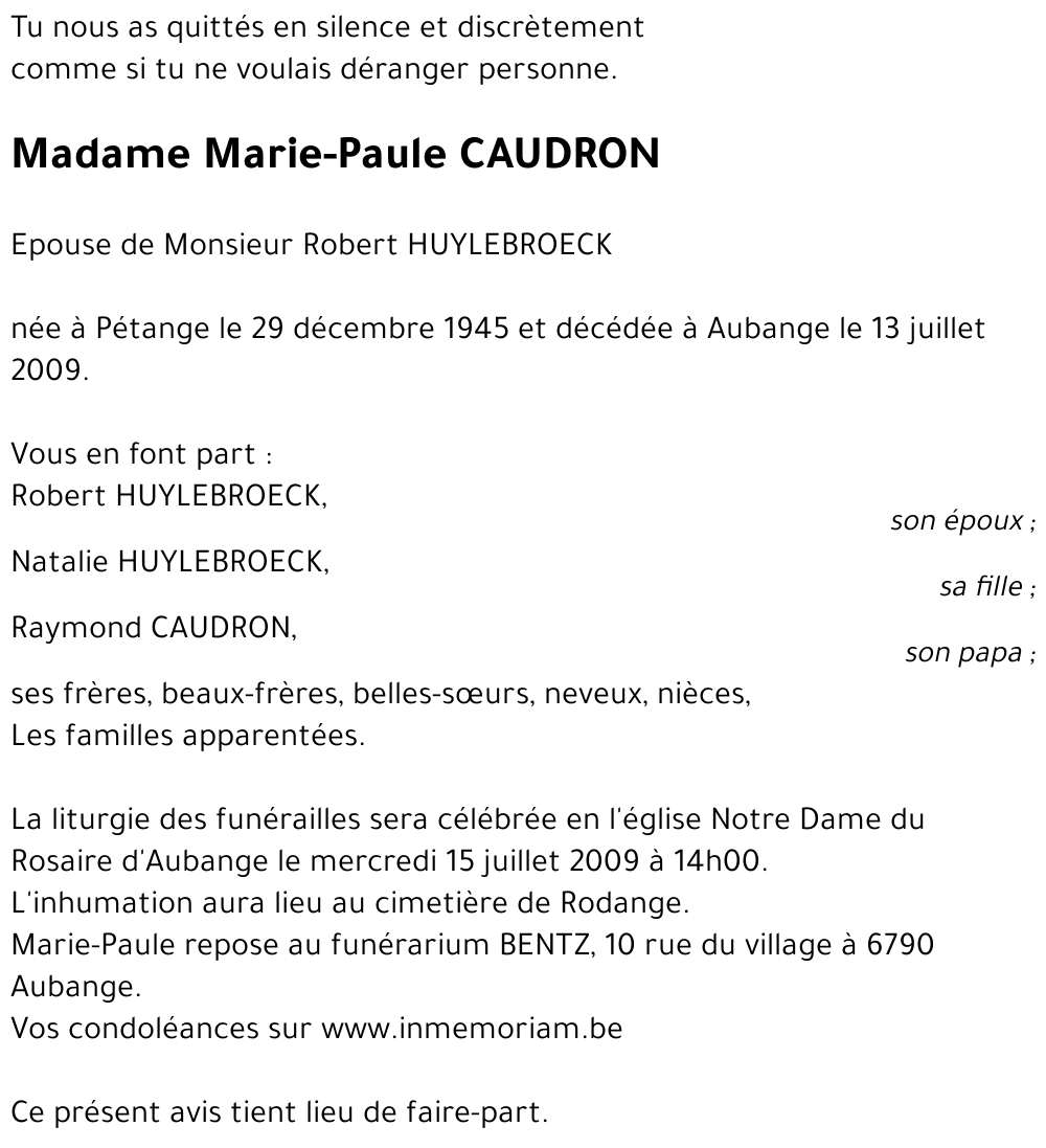 Marie-Paule CAUDRON