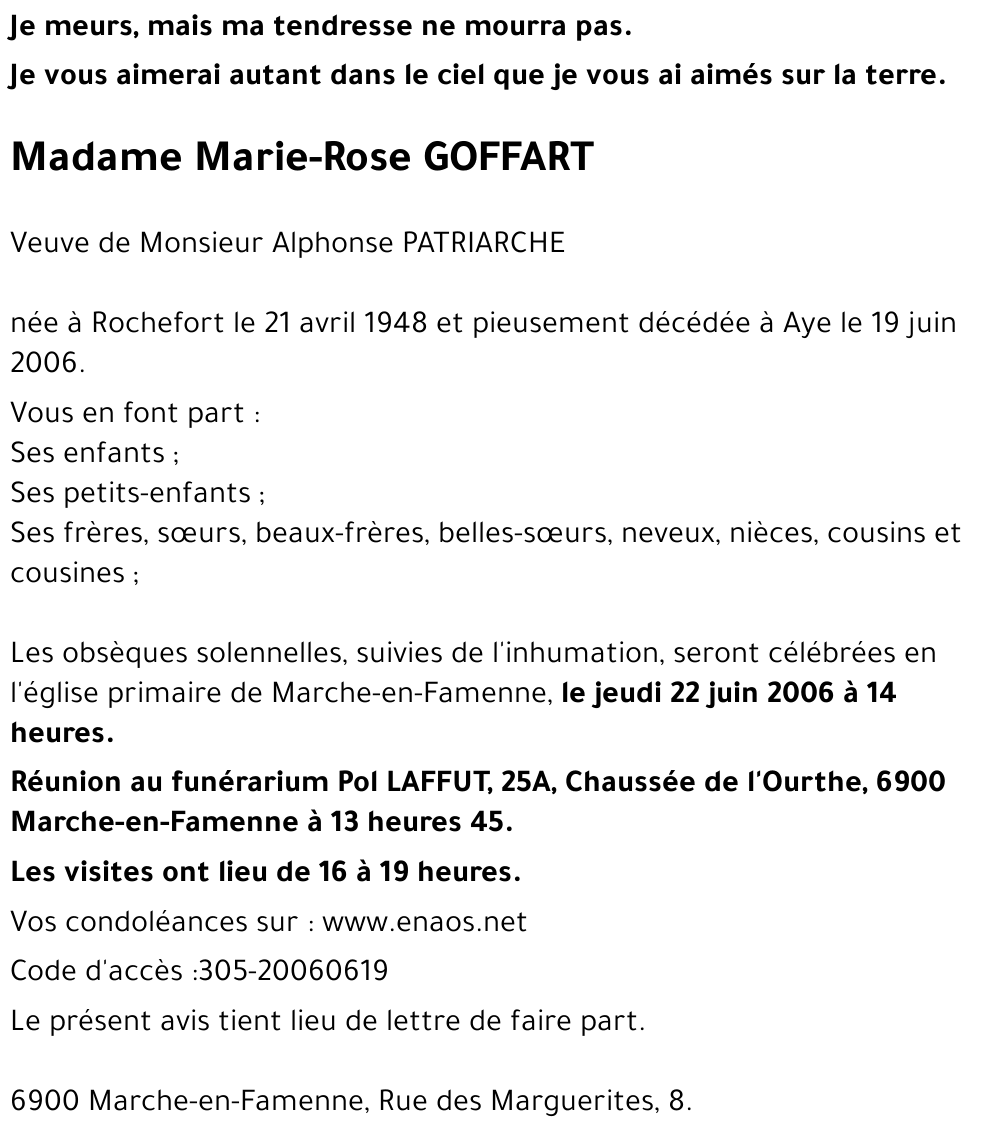 Marie-Rose GOFFART