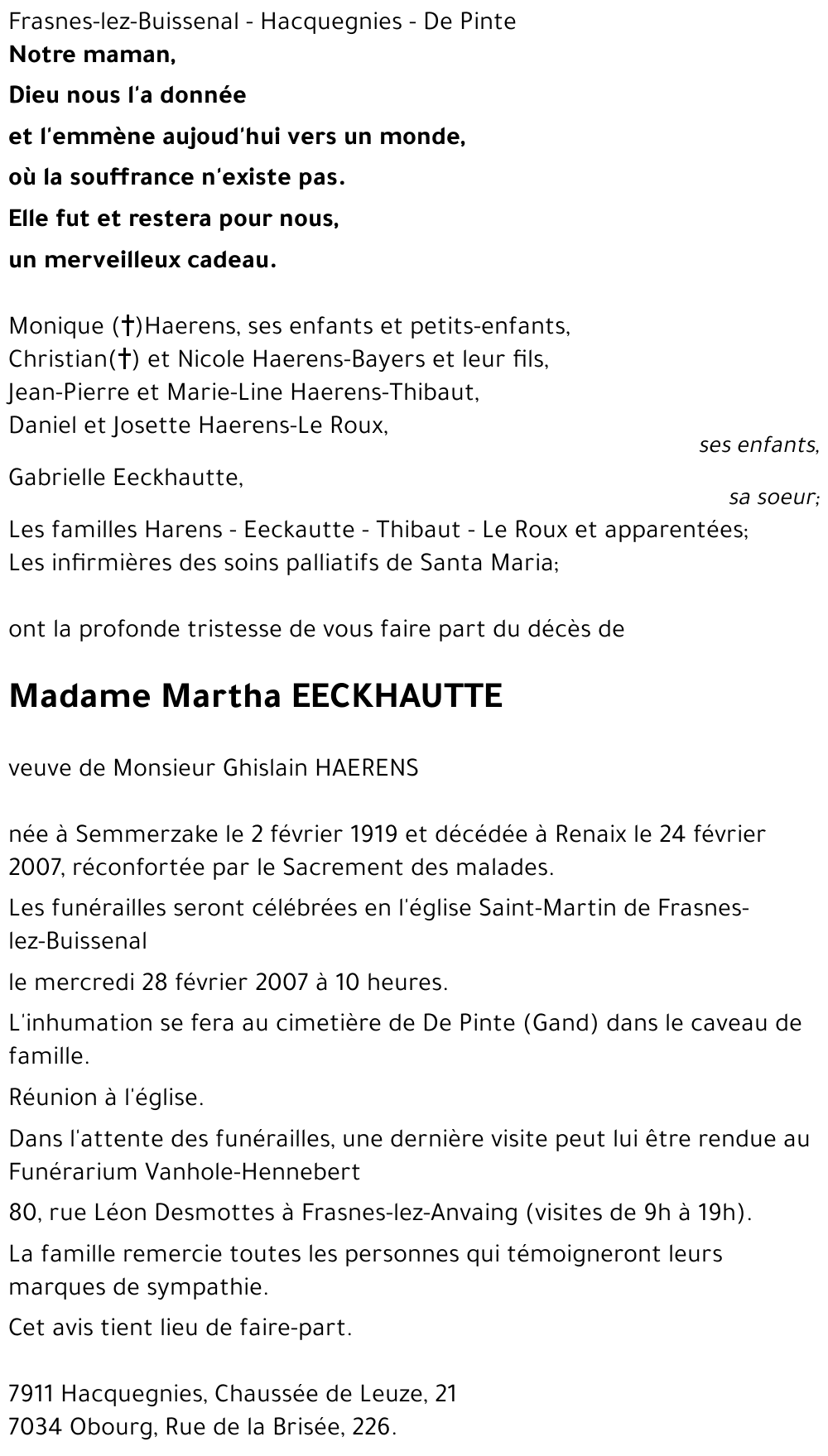 Martha EECKHAUTTE