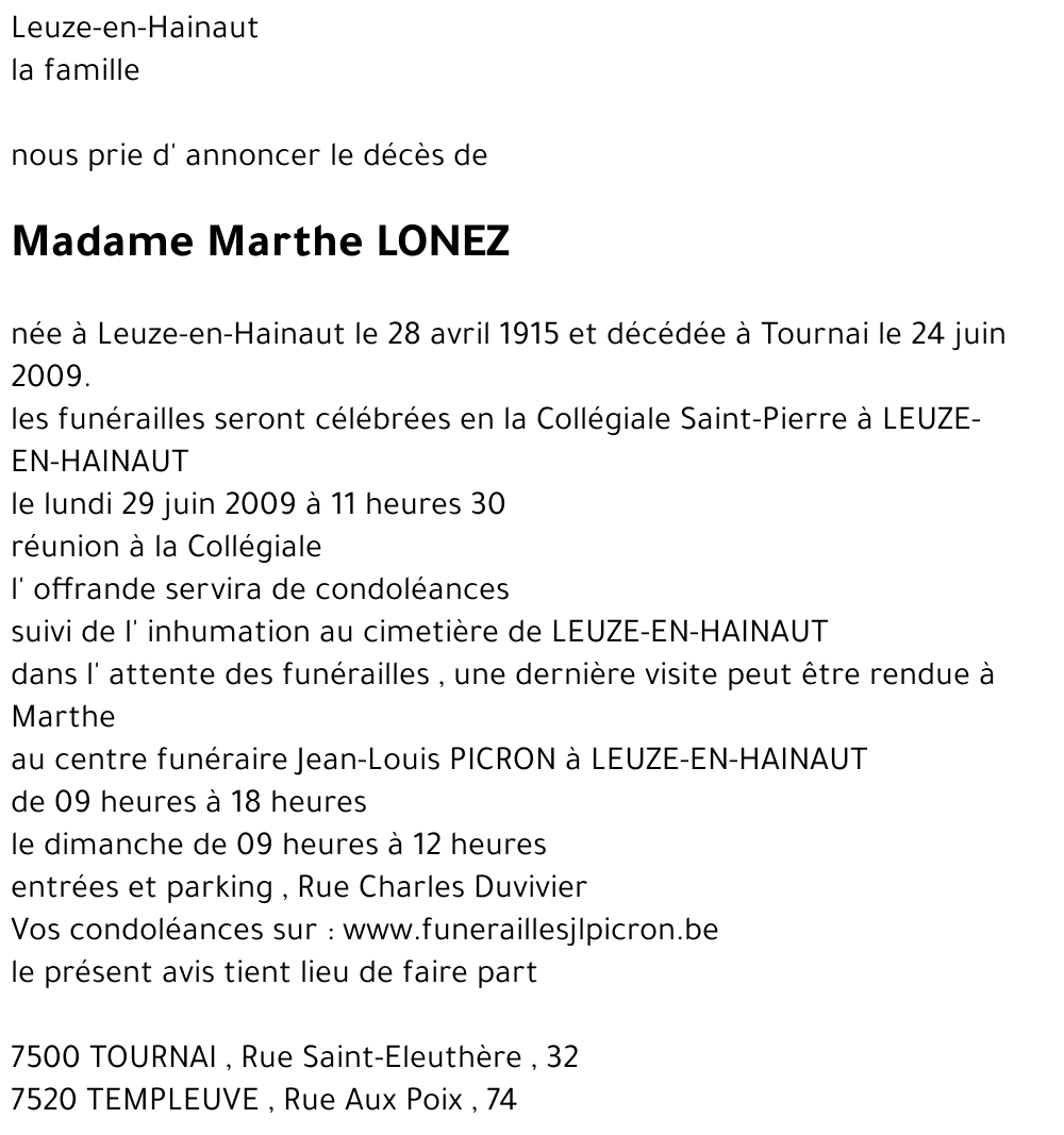 Marthe LONEZ