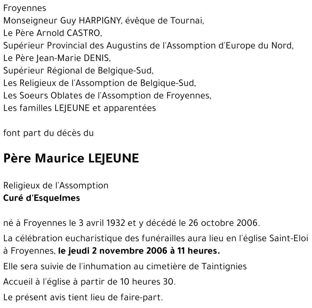 Maurice LEJEUNE
