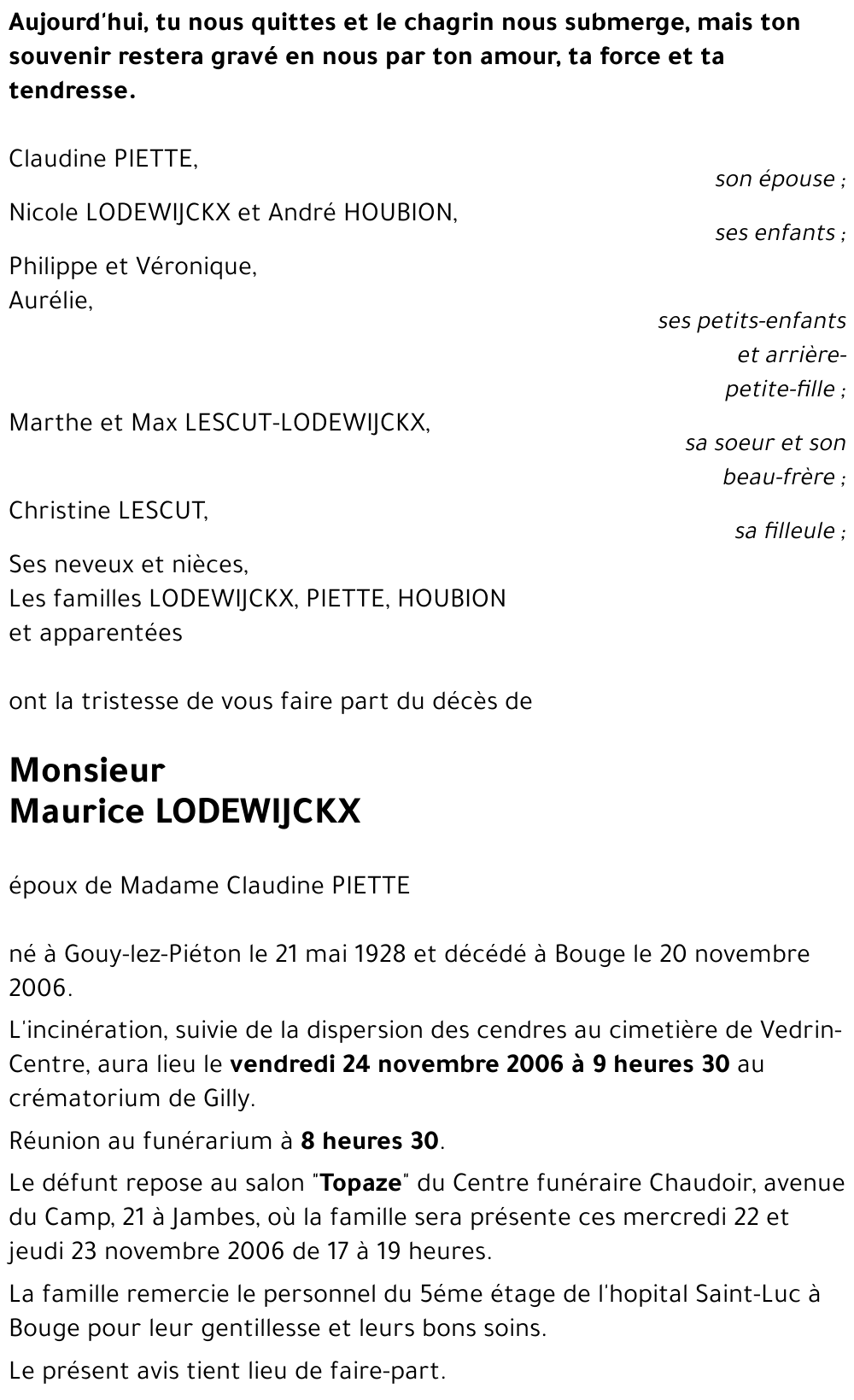 Maurice LODEWIJCKX