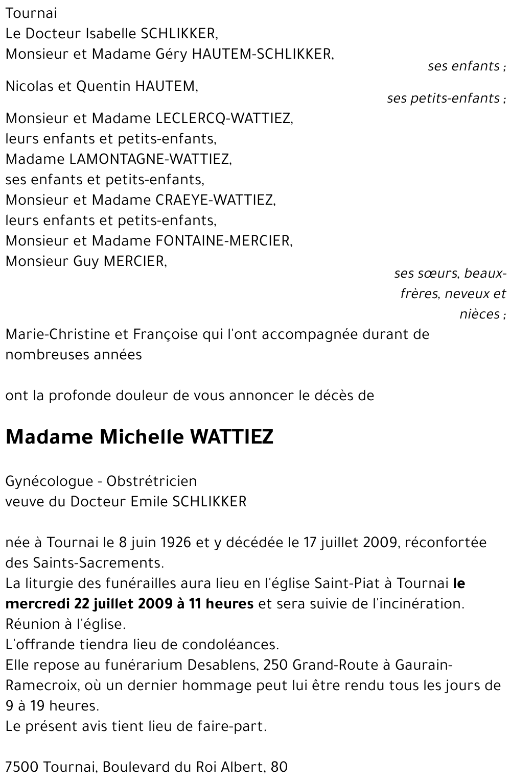 Michelle WATTIEZ