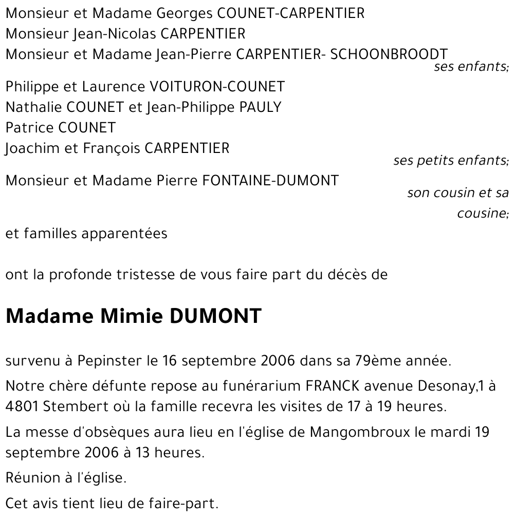 Mimie DUMONT