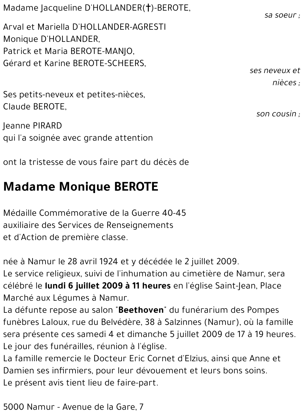 Monique BEROTE