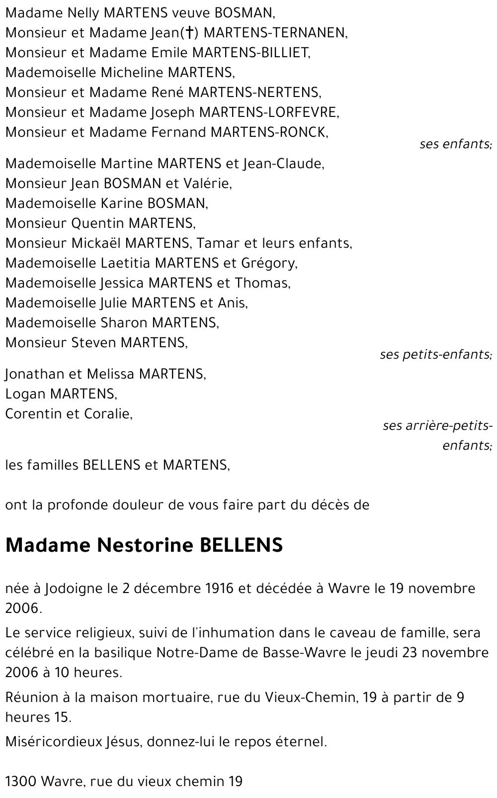 nestorine bellens