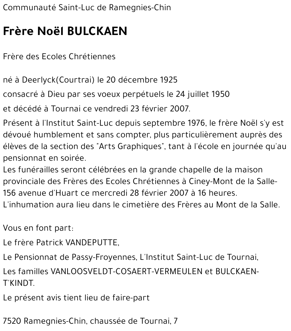 Noël BULCKAEN