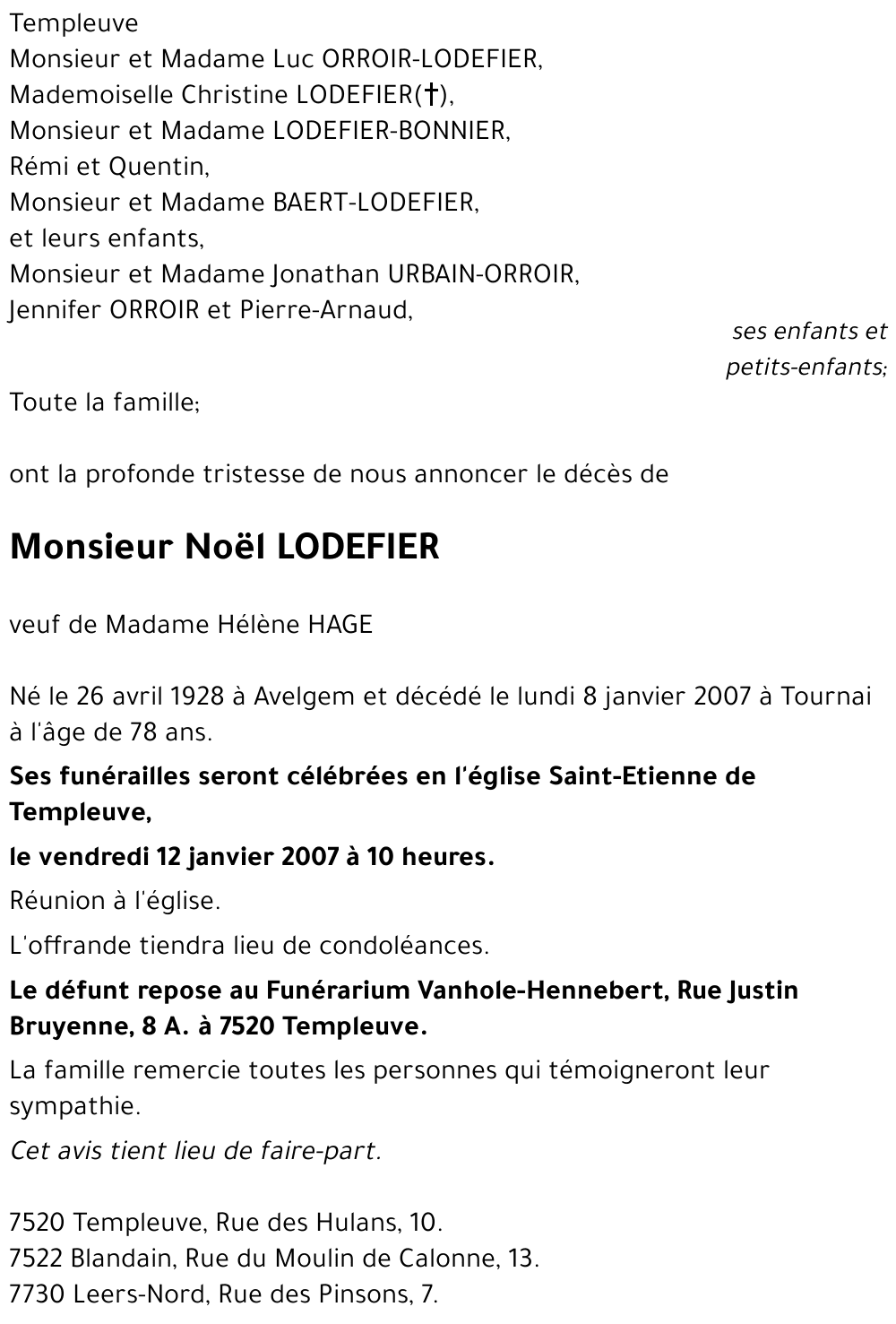 Noël LODEFIER