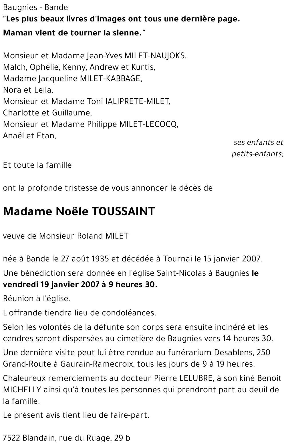 Noële TOUSSAINT