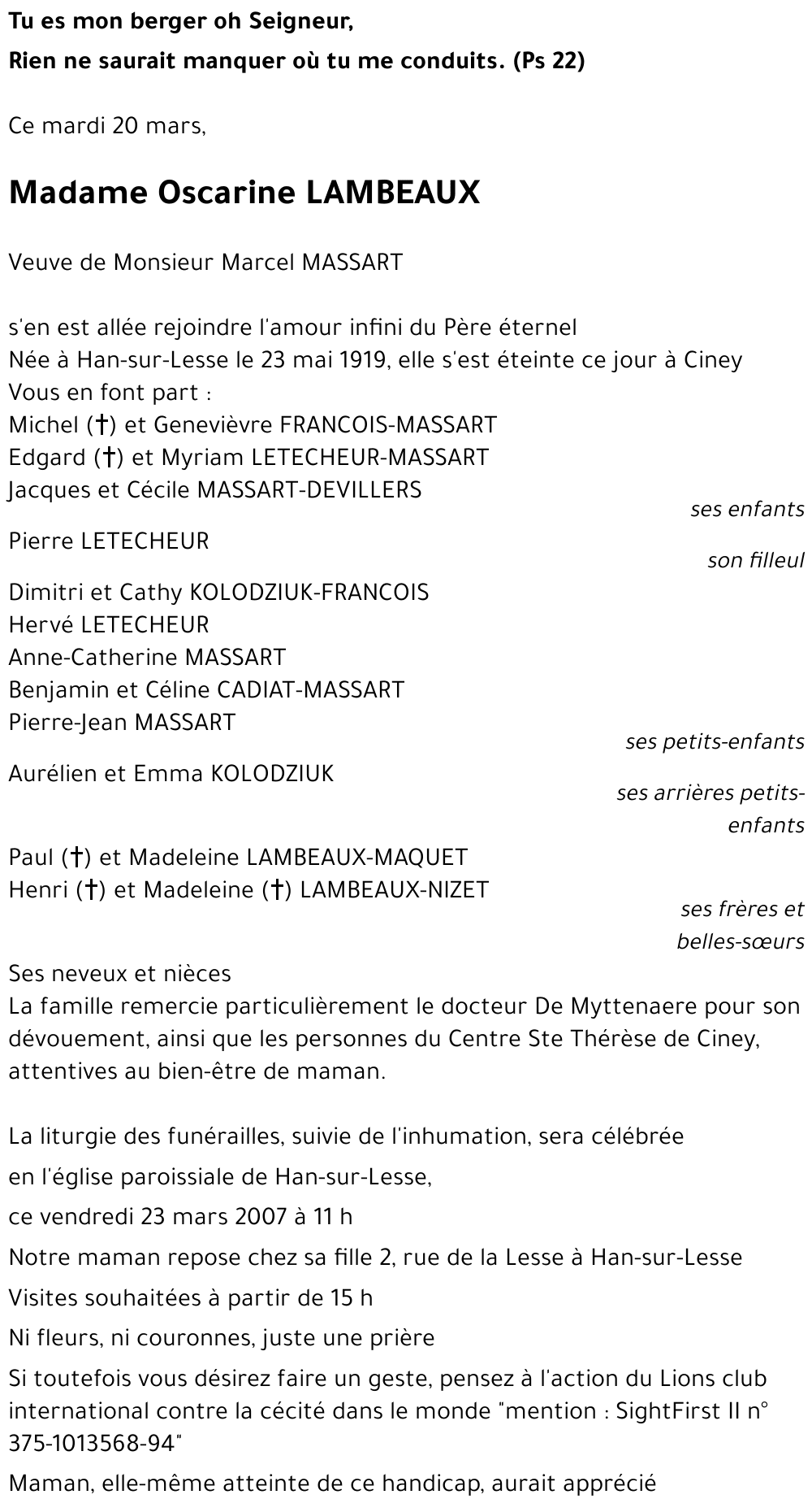 Oscarine LAMBEAUX