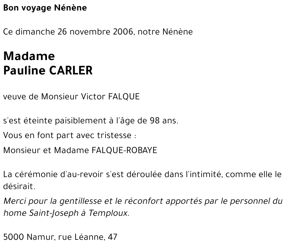 Pauline CARLER