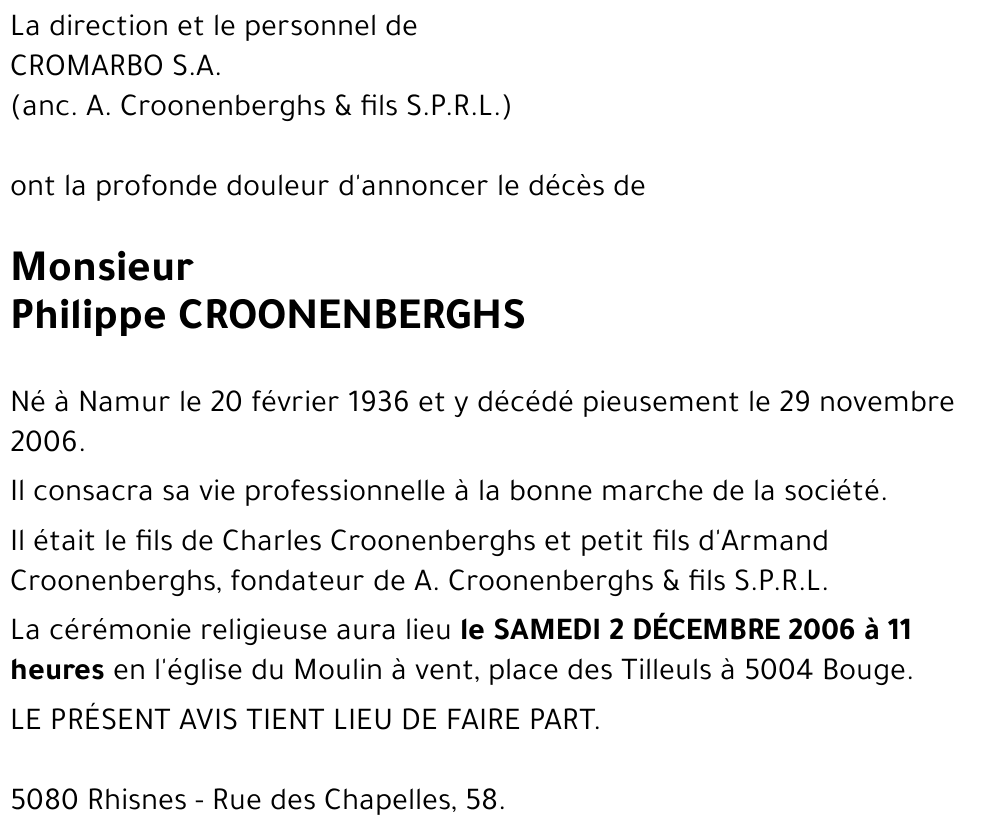 Philippe CROONENBERGHS