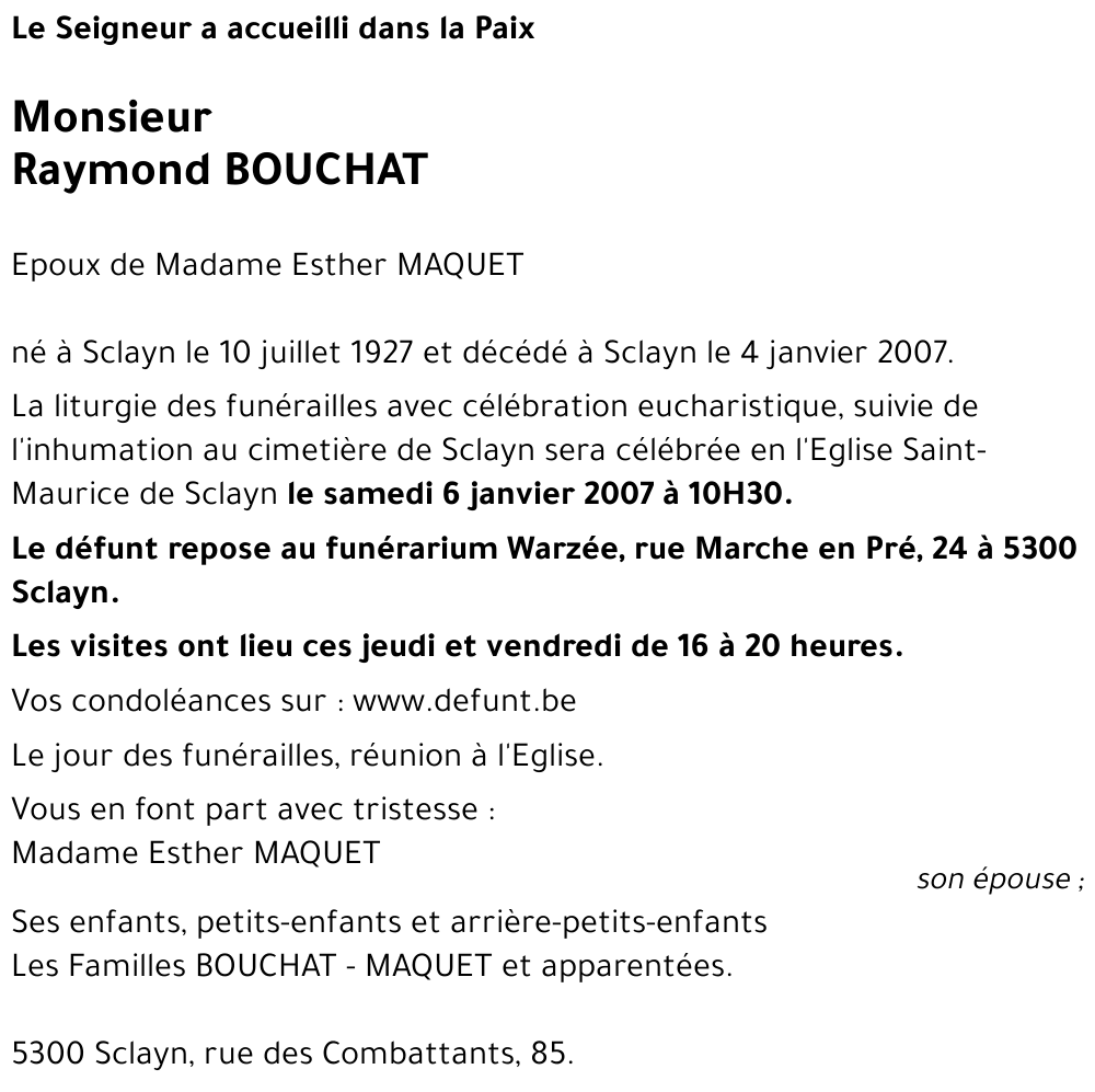 Raymond BOUCHAT